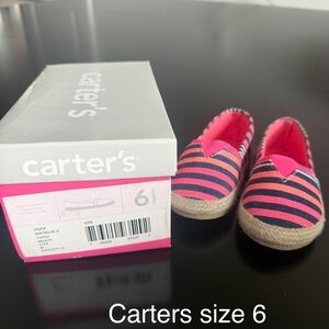 Carter's Vibrant Pink and Navy Striped Sneakers